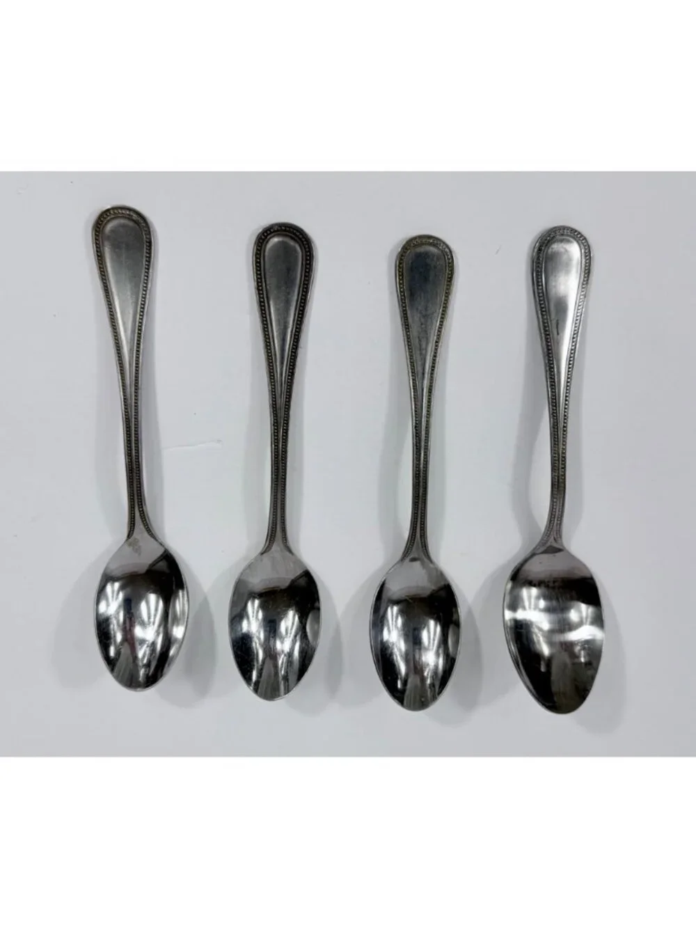 Set Of 4 Nantucket Distributing Christmas Tree Shops Stainless Steel Teaspoons W